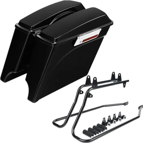 Miniatura 18 de Kit de soporte de conversión para alforjas extendidas de 4" TCMT, compatible con Harley Heritage Softail Fatboy FLSTF Breakout 1984-2017, negro