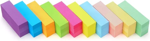 30 Almohadillas Notas Adhesivas Banderas Pestañas Marcadores de Página de 0.6x2 Pulgadas 10 Pestañas Índice Adhesivas de Color Brillante Banderas de