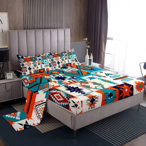 Miniatura 23 de Erosebridal Southwestern - Juego de ropa de cama tamaño individual, diseño étnico étnico geométrico, bohemio, azteca, para niños, adolescentes