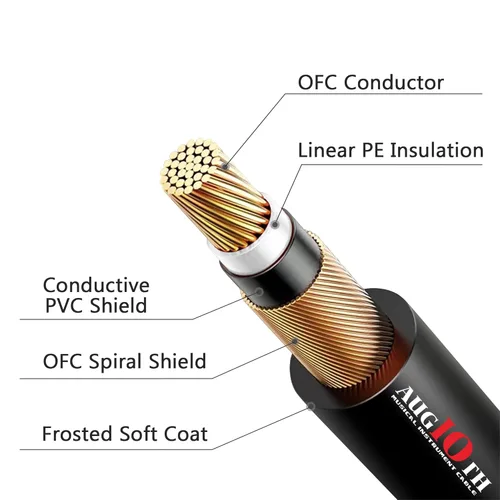 Miniatura 2 de Cable de conexión de guitarra de 6 pulgadas, cables de pedal de efecto de guitarra de 5.9 in, en ángulo