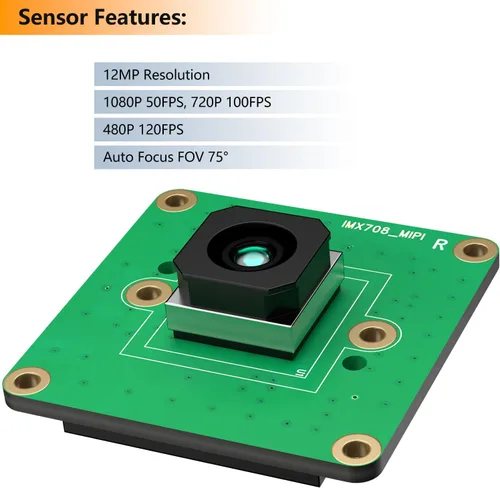 Miniatura 5 de Módulo de cámara de enfoque automático de 12MP para Raspberry Pi, sensor IMX708, FOV de 75°, HDR, compatible con Pi 5,4,3, Zero, CM4