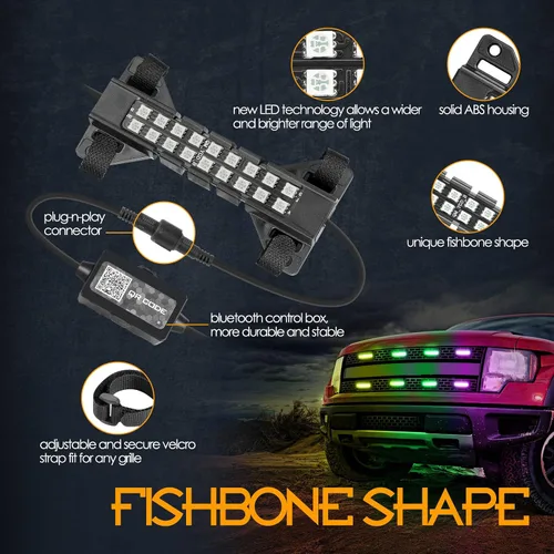 Miniatura 3 de Nirider - Kit de luces LED RGB para rejilla de raptor, luces estroboscópicas, luces subterráneas, luces de roca para camioneta Ford Raptor Tacoma