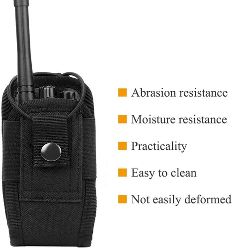 Miniatura 5 de Molle - Funda de radio para walkie talkie para cinturón de servicio, funda de radio, bolsa de intercomunicación táctica de caza (1 paquete, negro)