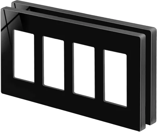 Miniatura 26 de BESTTEN Placa de pared sin tornillos de 5 segmentos, cubierta de enchufe decorador, placa decorativa para interruptor, serie blanca nieve brillante