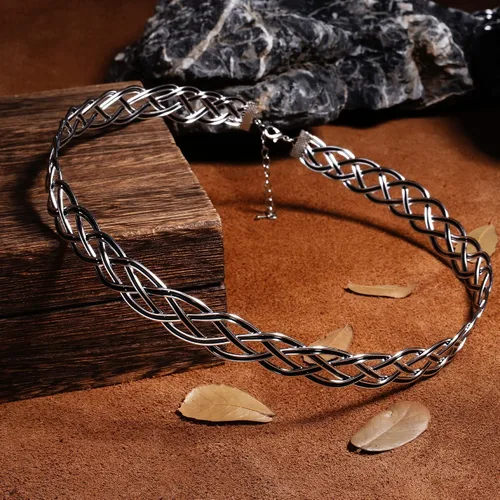 Miniatura 4 de Coteeza Fairy Circlet Medieval Crown Handmade Viking Braided Headpiece Celtic Headband Tiara Silver and Black Renaissance Cosplay fashion Hair