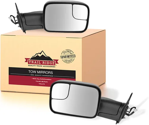 Miniatura 75 de Trail Ridge Juego de espejos de remolque de 2 piezas para el lado del conductor y del pasajero compatible con Ford F-150 FO1320479 FO1321479