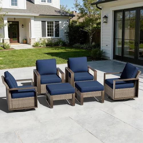 Miniatura 36 de Sofá de Mimbre Metálico para Patio de 75", Sofá Sillón de Ratán para Exteriores de 3 Asientos para Todo Tipo de Clima con Cojines Premium