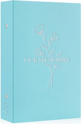 Miniatura 39 de Lanpn Álbumes de fotos pequeños de 4 x 6 pulgadas, 50 imágenes, paquete de 2 unidades, mini capacidad de lino Our Memories, juego de bolsillos