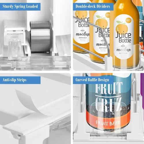 Miniatura 5 de hanmir Organizador de bebidas para refrigerador, dispensador de latas de soda de ancho ajustable para organizadores y almacenamiento