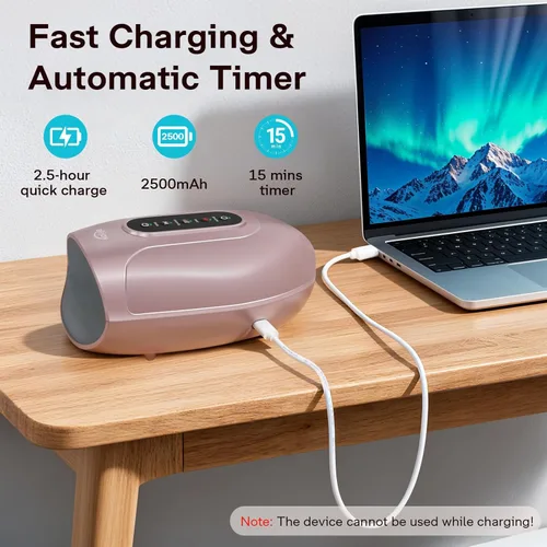 Miniatura 7 de ALLJOY Masajeador de manos con rodillo para artritis y alivio del túnel carpiano, masajeador eléctrico inalámbrico de manos con calor y compresión
