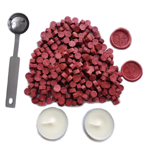 Miniatura 9 de Cuentas de cera de sellado, 350 cuentas de cera negra con 2 velas blancas y 1 cuchara para derretir cera, ideal para invitaciones de boda, paquetes