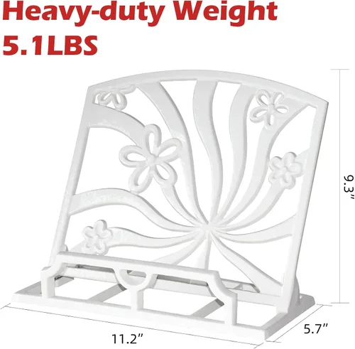 Miniatura 2 de Elegante soporte para libros de cocina de hierro fundido, soporte decorativo de metal para libros de recetas para Biblia, soporte de libro