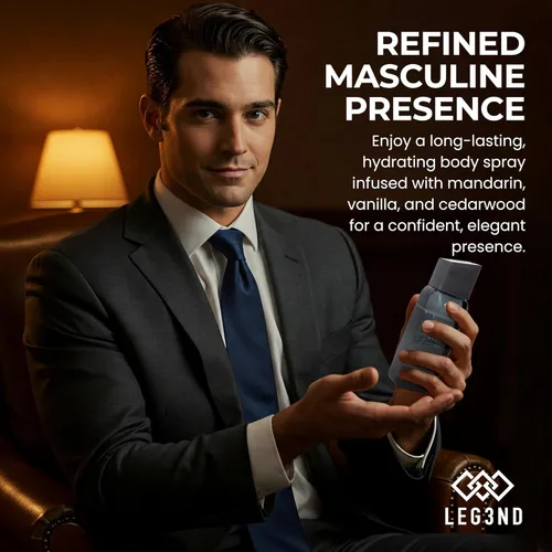 Miniatura 2 de LEG3ND Spray corporal para hombres – Fragancia refrescante y duradera con aceites esenciales naturales – Spray corporal hidratante con notas