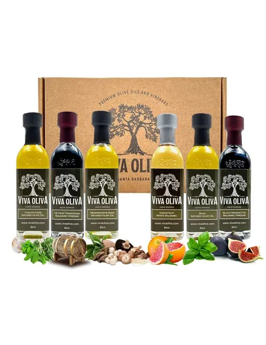 Miniatura 2 de Viva Oliva Set de regalo de seis variedades de 2.0 fl oz (2 onzas), aceites de oliva virgen extra con sabor prémium