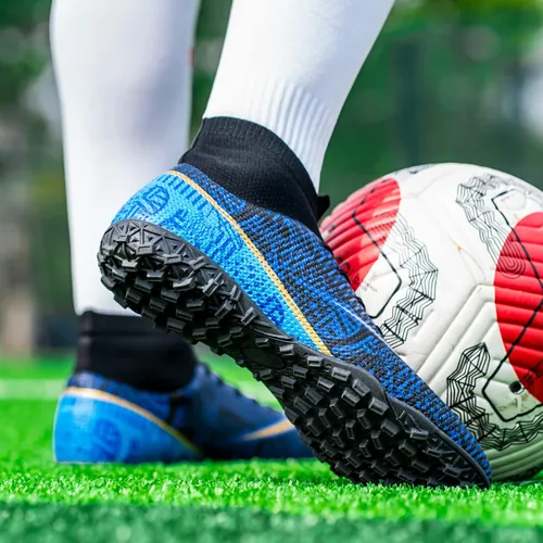 Miniatura 8 de oTzTTzTo Zapatos de fútbol de césped para niños y niñas, zapatos de fútbol sin cordones