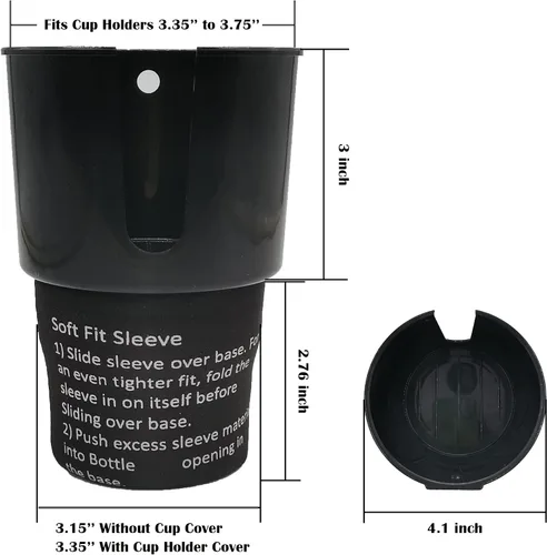 Miniatura 2 de Expansor de portavasos de automóvil para botellas de 32 oz y 40 oz con funda para taza, inserto de portavasos para botellas de agua grandes