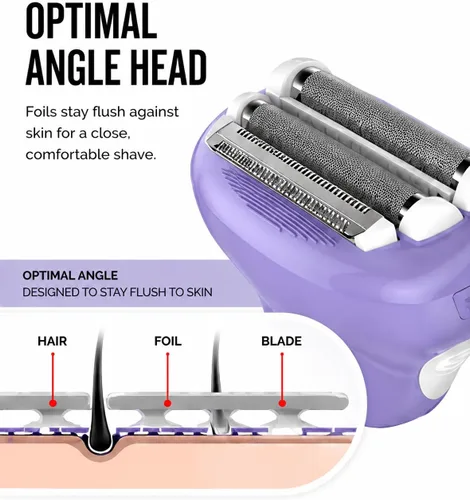 Miniatura 3 de Depiladora eléctrica recargable Remington WDF5030 para dama, para depilación en seco y sobre la piel húmeda, color morado y blanco, Púrpura/Blanco