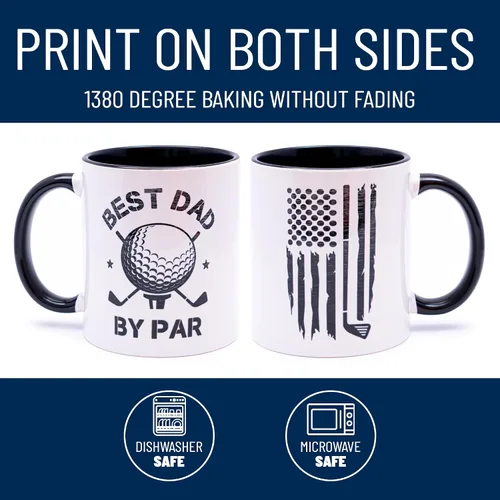 Miniatura 2 de decorluxes Regalos de golf para papá, taza de cerámica de 11 onzas, taza para el mejor papá por par, divertido regalo de golf para hombres, marido