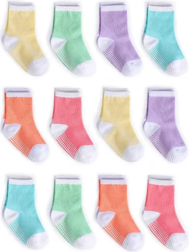 Miniatura 11 de Zaples - Calcetines con suela antideslizante y altura media para bebés, niños y niñas Negro