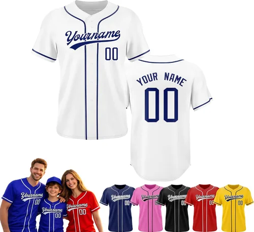 Miniatura 10 de Camiseta de béisbol personalizada, nombre del equipo, número de equipo, logotipo, camisetas impresas cosidas, uniformes deportivos, regalos
