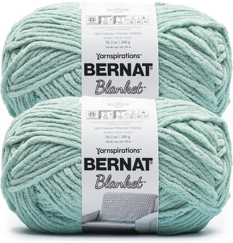 Miniatura 77 de Bernat - Estambre para mantas súper esponjoso acrílico, 2 paquetes de 300g/10.5 onzas, #6, chenilla gruesa de peso pesado para tejer y crochet