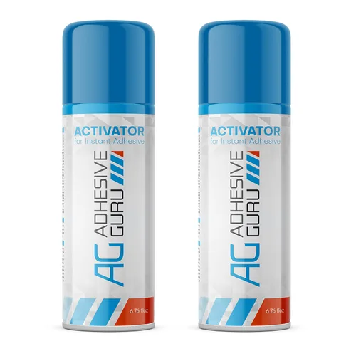 Adhesive Guru CA Glue Accelerator Spray (2 x 6.75 onzas líquidas) Activador de aerosol para súper pegamentos – No es un pegamento por sí mismo –
