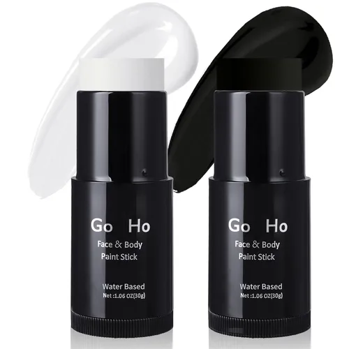 Miniatura 22 de Go Ho Amazon - Barra de pintura facial verde a base de agua, lavable, no tóxica, cobertura completa, pintura corporal en crema para disfraces