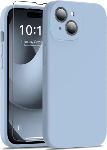 Miniatura 13 de DEENAKIN Funda de silicona compatible con iPhone 12 con protector de pantalla, mejora la protección de la cámara, funda protectora suave y flexible