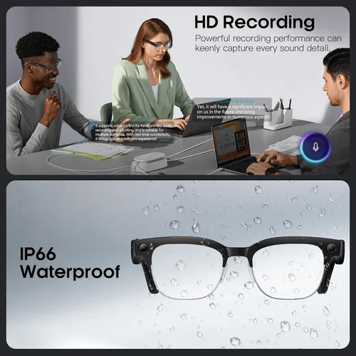 Miniatura 6 de Yowow BIT Lentes de cámara inteligente AI con cámara HD de 8 MP, fotos 4K y video 1080P, antivibración, llamadas de música y Bluetooth, traducción