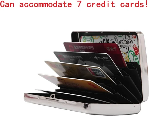 Miniatura 3 de RFID Metal Bloqueo Titular de la Tarjeta de CréditoCartera de ViajeFunda Protectora para 5 Tarjetas de Crédito