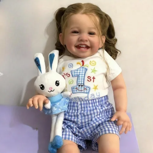 Miniatura 6 de 20 pulgadas dormido bebé Reborn 3D pintura piel con venas visibles cuerpo muñeca de tela, vinilo suave juguete de niña recién nacida como un Muñeca