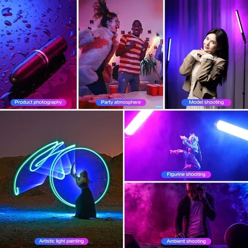 Miniatura 5 de Varita de luz LED RGB Ulanzi VL119, varita de video RGB de 360° para fotografía, luz cúbica recargable incorporada de 2600mAh, luz de cámara