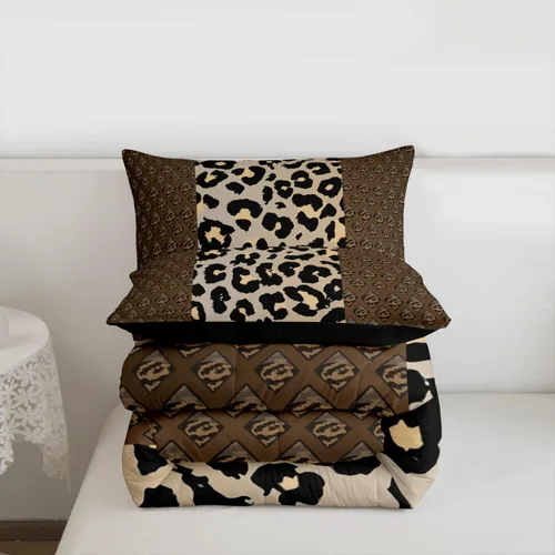 Miniatura 7 de Erosebridal Juego de edredón con estampado de leopardo, juego de ropa de cama con estampado de guepardo, juego de ropa de cama y colecciones