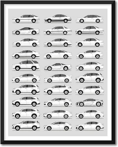Miniatura 42 de Idea Network Póster hecho a mano compatible con Chevy impreso, arte de pared, decoración hecha a mano de lo mejor de las generaciones de Chevy