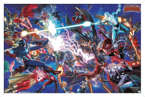 Miniatura 13 de Trends International Marvel Comics Secrets Wars - Póster de pared de batalla de 14.725 x 22.375 pulgadas, versión enmarcada de madera de granero