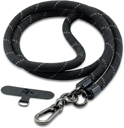 Cordón cruzado para teléfono celular, correa de muñeca alrededor del cuello para la mayoría de teléfonos inteligentes, auriculares, llavero de Negro
