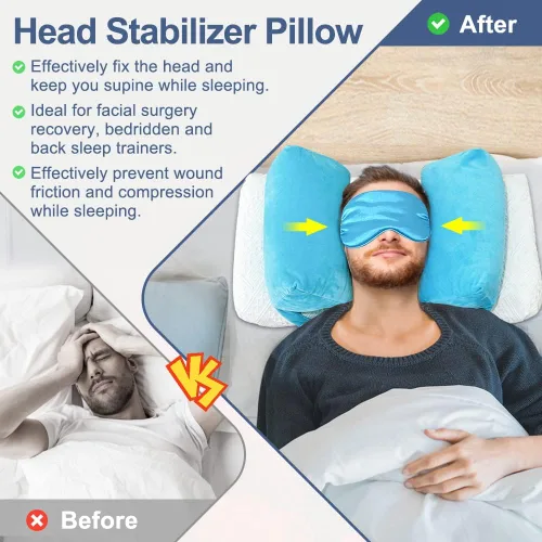 Miniatura 3 de AOSSA Almohada estabilizadora de cuello para dormir – Cuña triangular boca arriba para posicionamiento de cabeza y cuello, recuperación poscirugía