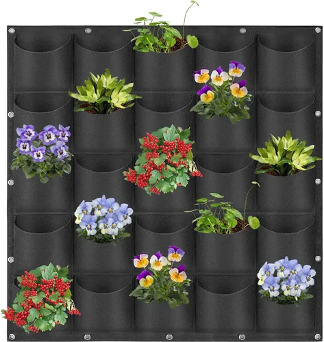 Miniatura 12 de Bolsas colgantes para macetas con 12 bolsillos, bolsas de cultivo verticales para colgar en la pared, macetas de jardín de hierbas para interiores
