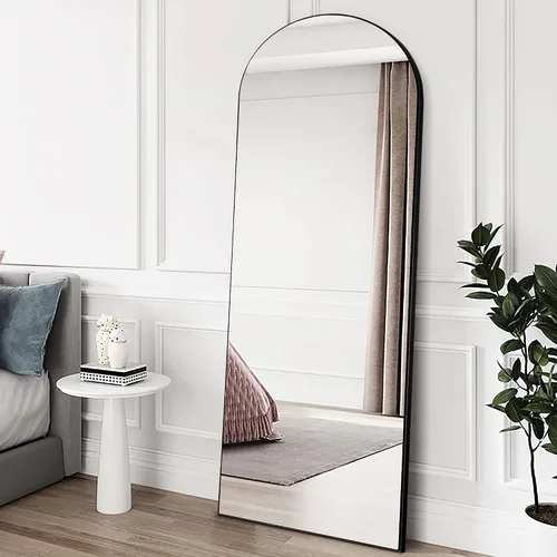 Miniatura 3 de KIAYACI - Espejo arqueado de longitud completa con soporte, para apoyar en el suelo, para dormitorio o vestidor, espejo de cuerpo completo