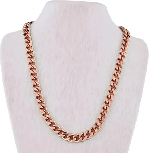 Miniatura 4 de 1 collar de eslabones cubanos de cobre puro cadena de joyería de 24 pulgadas unisex