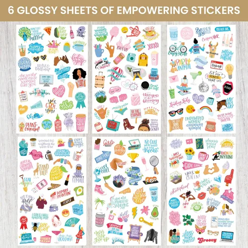 Miniatura 2 de bloom daily planners - Hojas de adhesivos para empoderamiento femenino para planificación, decoración y álbumes de recortes - Paquete de variedad