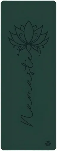 Alfombrilla de yoga gruesa de 0.177 in, goma natural y poliuretano antideslizante con correa para mujer, esterilla de ejercicio para yoga, pilates