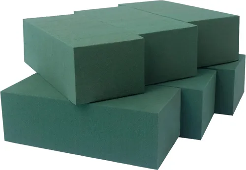 FLOFARE Paquete de 6, bloques de espuma floral secos y húmedos para flores frescas y artificiales, cada uno (7.8 pulgadas de largo x 3.5 pulgadas de