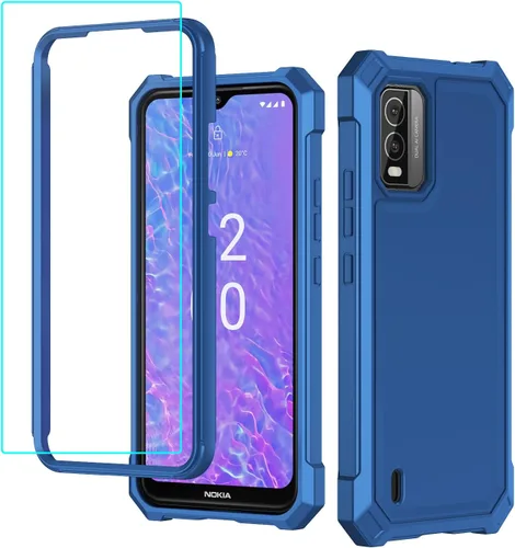 Miniatura 9 de Funda para Nokia C210 con protector de pantalla, parte delantera trasera de cuerpo completo, protección resistente, silicona suave esmerilada, grado