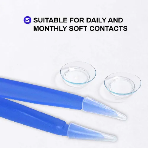 Miniatura 3 de Pinzas para quitar y insertar lentes de contacto suaves - Color verde para quitar e insertar lentes de contacto Verde con puntas de silicona suave