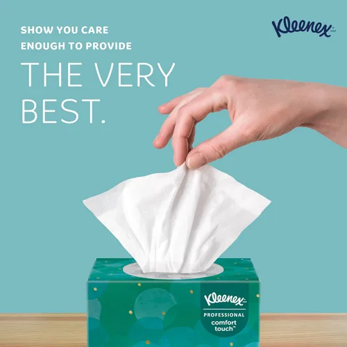 Miniatura 4 de Kleenex Pañuelos Faciales Profesionales, a Granel (21270), 2 Capas, Blanco, Formato de Caja Cúbica Vertical, Diseñado para Empresas