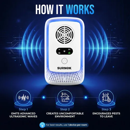 Miniatura 3 de Repelente ultrasónico de plagas para interiores, paquete de 6 – Dispositivo electrónico repelente de ratones y roedores, repelente de ratas