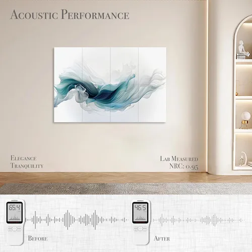 Miniatura 7 de Soon Global Paquete de 8 paneles acústicos de pared, paneles absorbentes de sonido de 48 x 32 pulgadas, paneles de pared acústicos decorativos