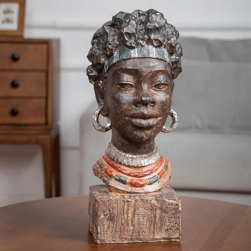 Miniatura 3 de Leekung Estatuas de hombres africanos & Paquete de estatuas de mujeres africanas