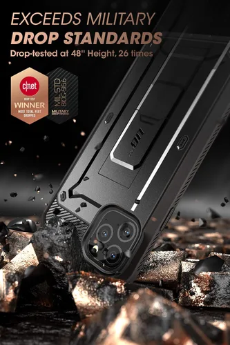 Miniatura 2 de SUPCASE Funda para iPhone 11 Pro Max con protector de pantalla (Unicorn Beetle Pro), [soporte integrado y clip para cinturón] Funda protectora Negro